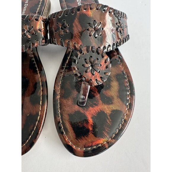 Pierre Dumas Womens Rosetta 20 Thong Sandals Size 8M Brown Animal Print Comfort - Picture 5 of 12